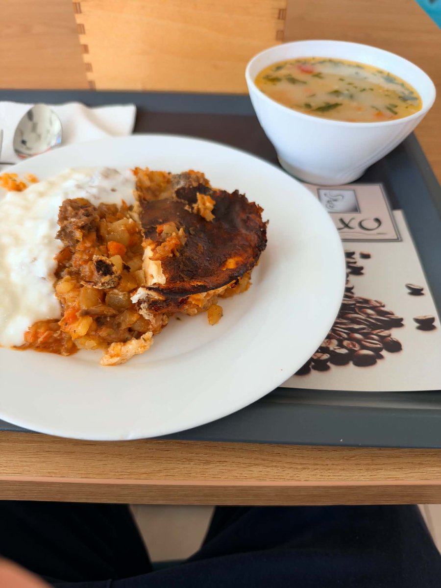 VeselinIliyanov's tweet photo. I went from around 25-30% body fat to around 13-14% without counting calories.

On my plate today: Bulgarian moussaka (potatoes, not eggplant) with yogurt, and chicken soup.

Not chicken and rice. Just normal food.

What's one meal you'd never give up for a diet? https://t.co/OPVkhUyDJu