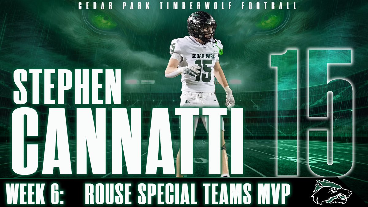 SteveRCannatt43's tweet photo. Week 6 Special Teams MVP. They can doubt all they want — our crew keeps showing why Cedar Park is built different. #OneStandard #Attack #NoQuit #LockIn
@Cedar_ParkFB @CoachQCPProud @AllenMarrow @nadnerbmac https://t.co/Fde7WKKJ1v
