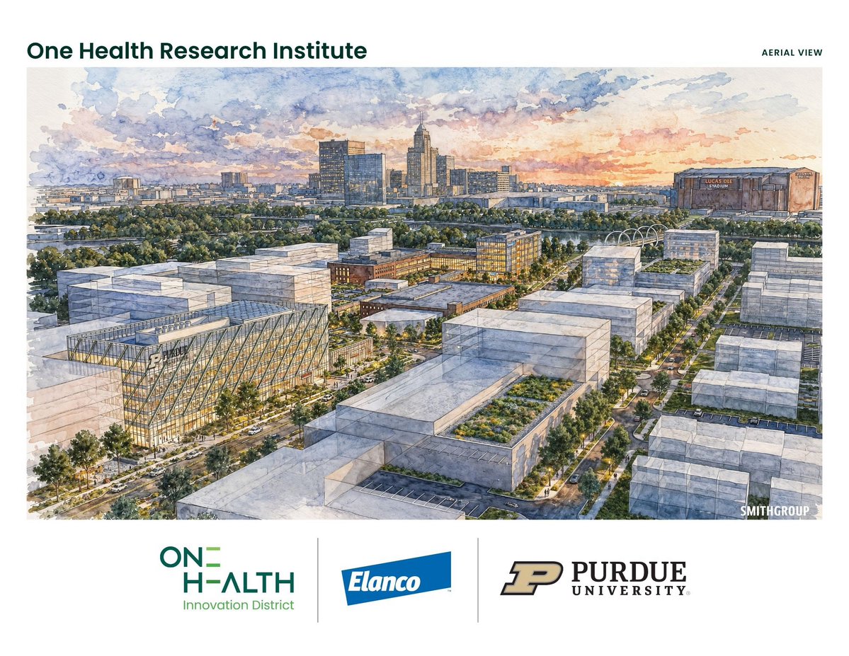 IIB's tweet photo. Purdue University and Elanco broke ground Tuesday on the One Health Research Institute, which will be located adjacent to Elanco's global headquarters in downtown Indianapolis.

@GerryDick will have more with Elanco CEO Jeff Simmons Sunday on IIB. https://t.co/Zcn29Paa2w