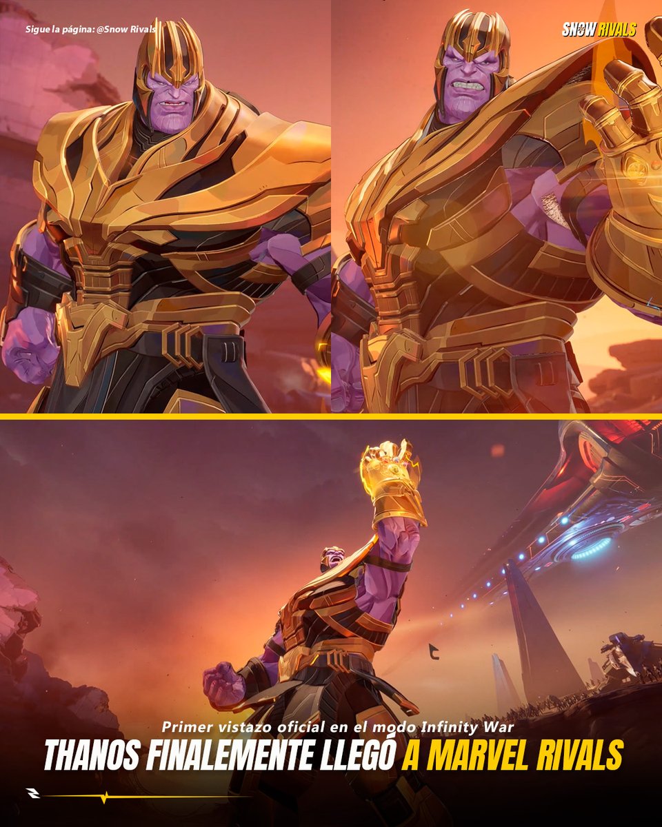 Snow_Rivals's tweet photo. THANOS LLEGA A MARVEL RIVALS

Oficialmente tenemos el primer vistazo oficial a Thanos en el nuevo modo de juego Avengers Infinity War, recordemos que también lo tendremos como villano principal en el modo Endgame a finales de mes.

#marvelRivals #marvelrivalslatam #marvelrivalsnews #marvelrivalsmemes