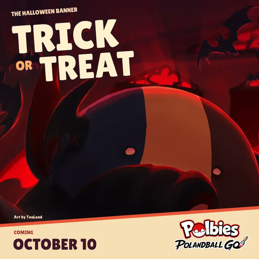 PolandballGo's tweet photo. 🎃 Spooky season is creeping into Polandball Go on October 10. Are you ready? https://t.co/ctV1Uw8boc