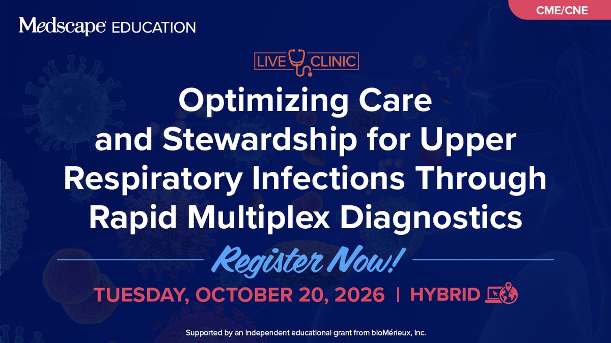 MedscapeNeuro's tweet photo. 🦠 When antibiotics aren’t the answer, the right conversation matters. Explore rapid multiplex testing, 🧫 diagnostic stewardship &amp; smarter workflows that support appropriate antibiotic use. 💬 Strengthen your AMS strategy—register today! https://t.co/woo5RPKMsY #AAFPFMX https://t.co/YkOpjoODNF