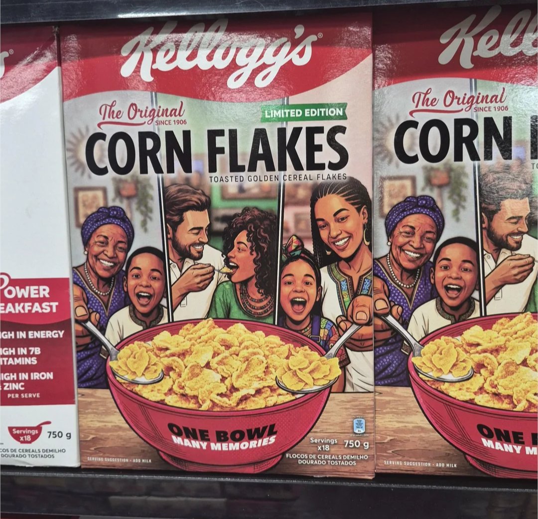 NunesMistress's tweet photo. @KelloggsUS @mjkmev Come on Kellogg's.  Why the f are you using aislop on your packaging now?  

It's gross. https://t.co/yENtDqtZ1H