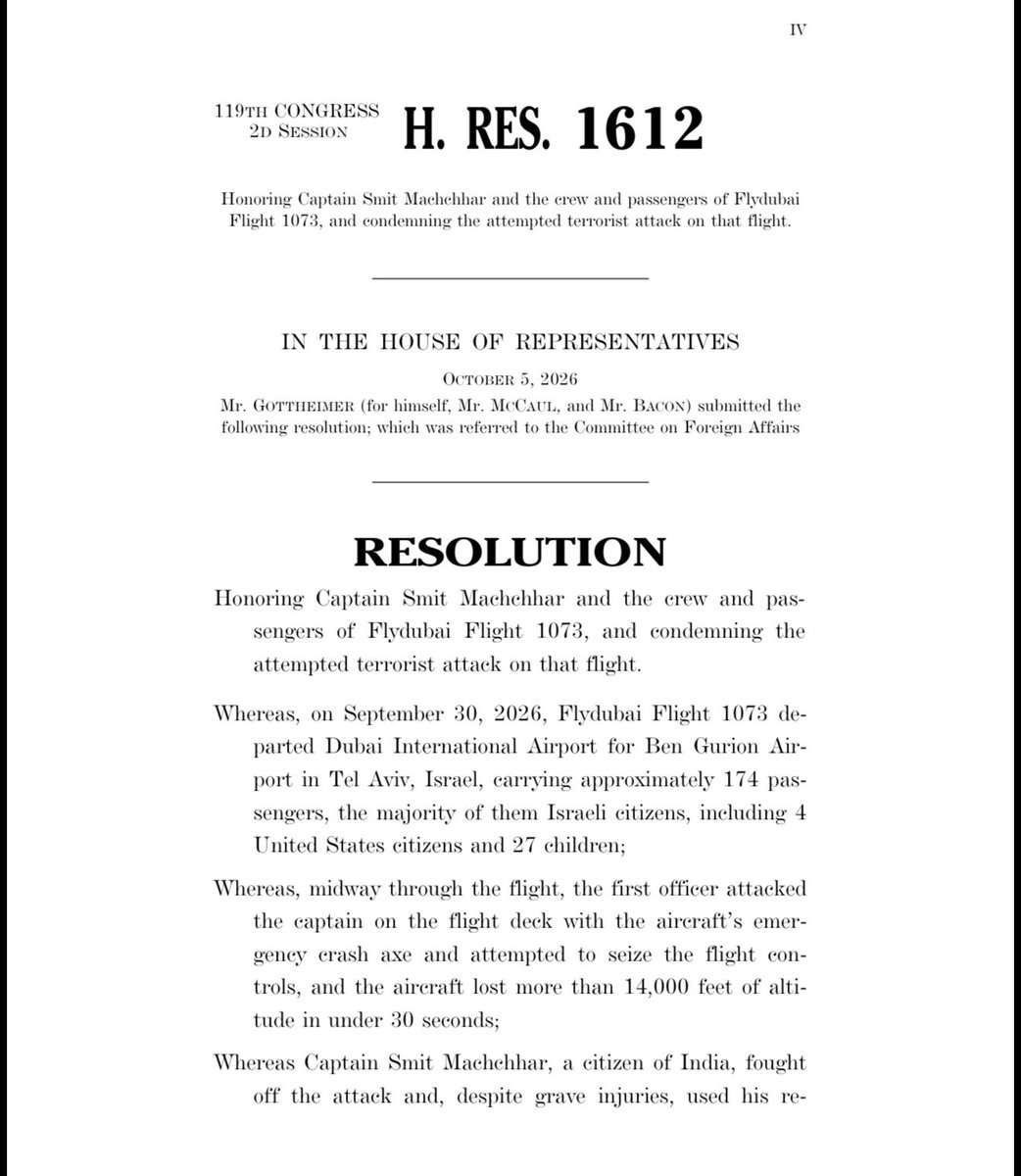 AdityaRajKaul's tweet photo. #BREAKING: US lawmakers in House of Representatives have introduced a historic resolution honouring Indian pilot Captain Smit Machchhar.

This has been Introduced by US lawmakers:

-Josh Gottheimer 
-Don Bacon 
-Michael McCaul

Great rare honour for the Indian Pilot. https://t.co/MlUbs5mUuQ