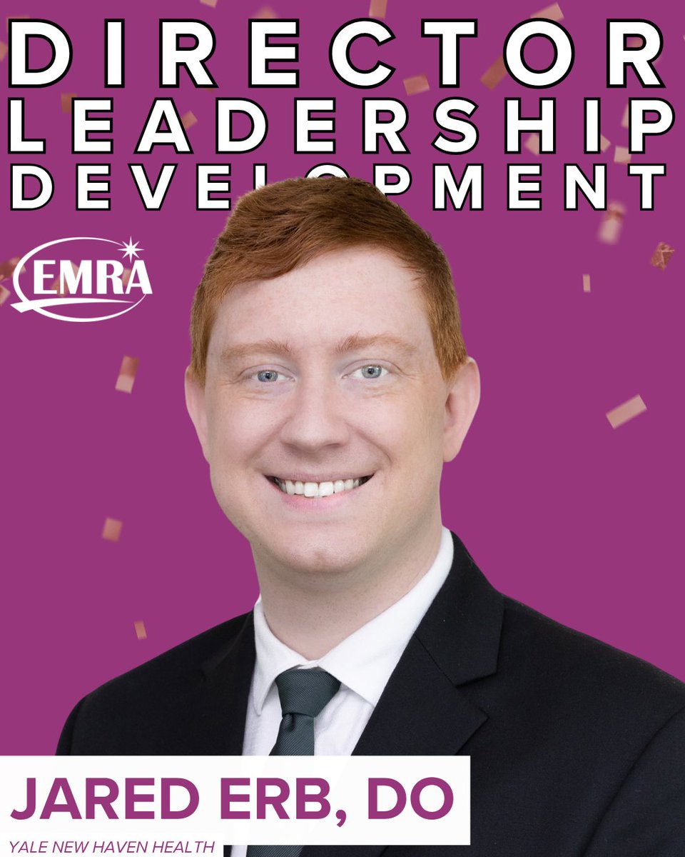 emresidents's tweet photo. 📢 Congratulations to Jared Erb, DO – @ynhhealth elected as EMRA Director of Leadership Development! 

Way to go leading the charge in developing the next generation of EM leaders!

@ACEPNation

#EMRA #EMRAElections #Leadership #EMBound #LeadershipDevelopment https://t.co/BszwMVxR2t