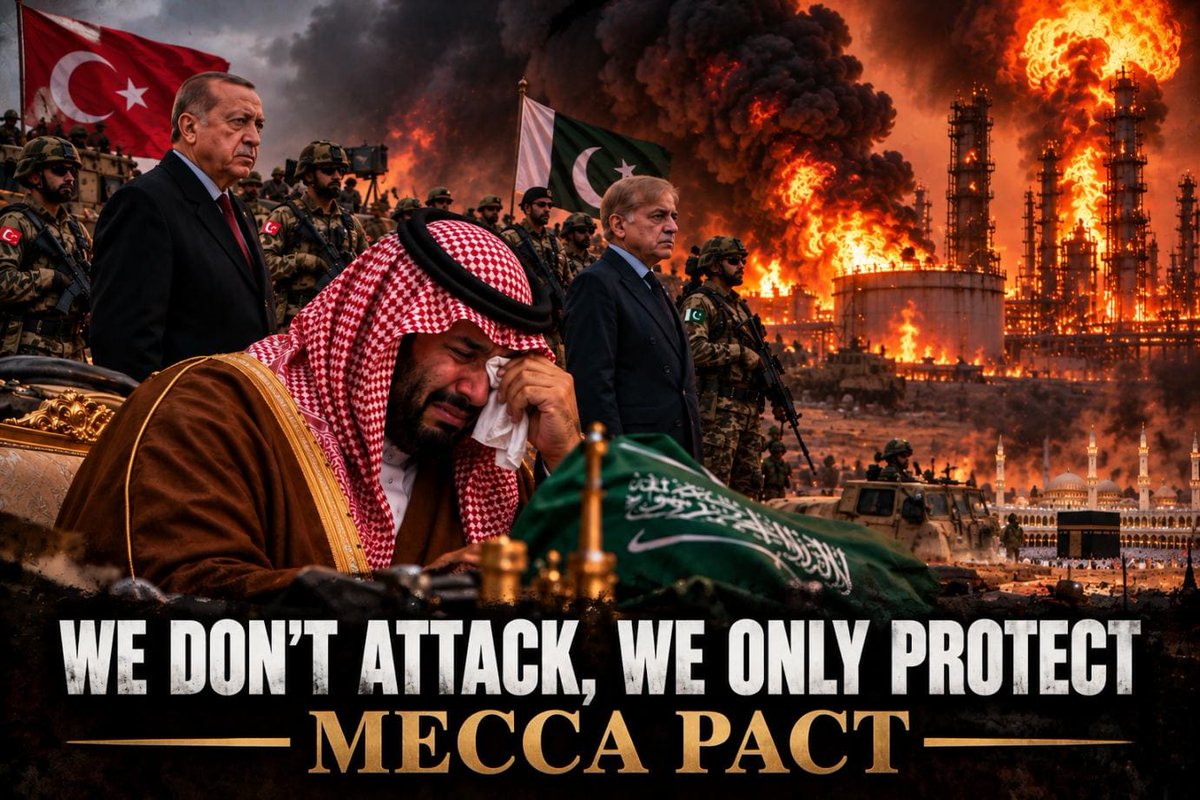 Lloyd_T_J's tweet photo. The Mecca Pact is facing its first real test and so far it looks a lot better on paper than it does under fire.

Erdogan’s Turkey and Shehbaz Sharif’s Pakistan have agreed to deploy forces and military capabilities to Saudi Arabia under the pact after repeated Houthi attacks on Saudi cities and economic infrastructure. But the mission is being framed around defending Saudi territory and infrastructure rather than sending Turkish and Pakistani troops into Yemen to attack the Houthis directly. 

Think about that

Saudi oil infrastructure has been attacked, Riyadh has faced serious disruption from missiles and drones, and the threat to aviation and Red Sea shipping has intensified while MBS’s new military alliance mobilizes primarily to stand guard

The Houthis attack Saudi infrastructure. Saudi Arabia calls its allies. Turkey sends support. Pakistan sends support.

But neither Erdogan nor Sharif appears eager to send his soldiers across the border to fight the Houthis directly. 

So what exactly is the mighty Mecca Pact supposed to demonstrate?

MBS wanted collective deterrence.

Instead the first major crisis is exposing the limits of what his partners are actually prepared to do.

We don’t attack.
We only protect.

Meanwhile Saudi Arabia is the one absorbing the attacks.

Some alliance.

Some deterrence.

Some Pact.