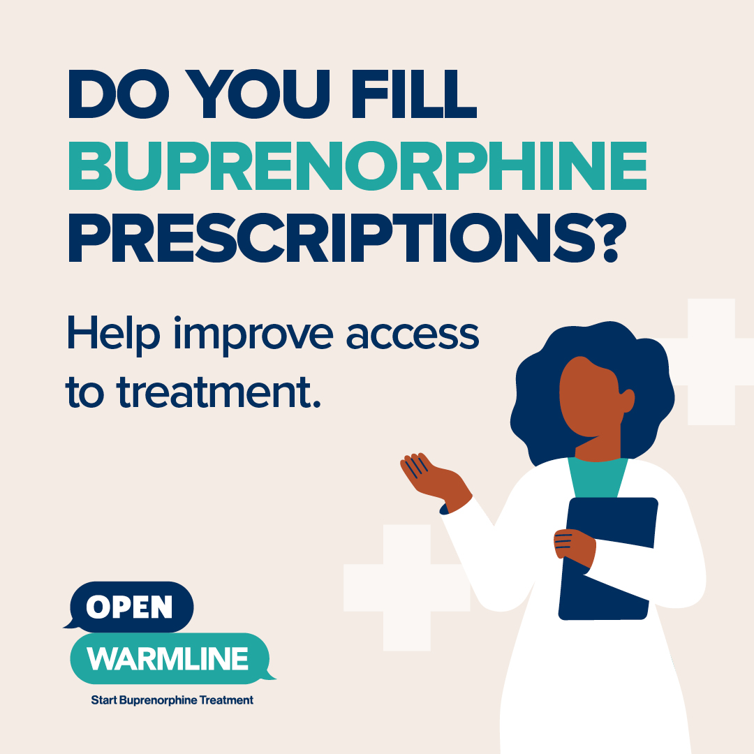 MIPharmacists's tweet photo. The OPEN Warmline provides same-day access to medication treatment and care coordination for adult Michiganders with opioid use disorder. The next step: a prescription sent by a Warmline provider filled by your pharmacy. Learn more at https://t.co/BJGiWzp9qC https://t.co/PssoVsWOX4