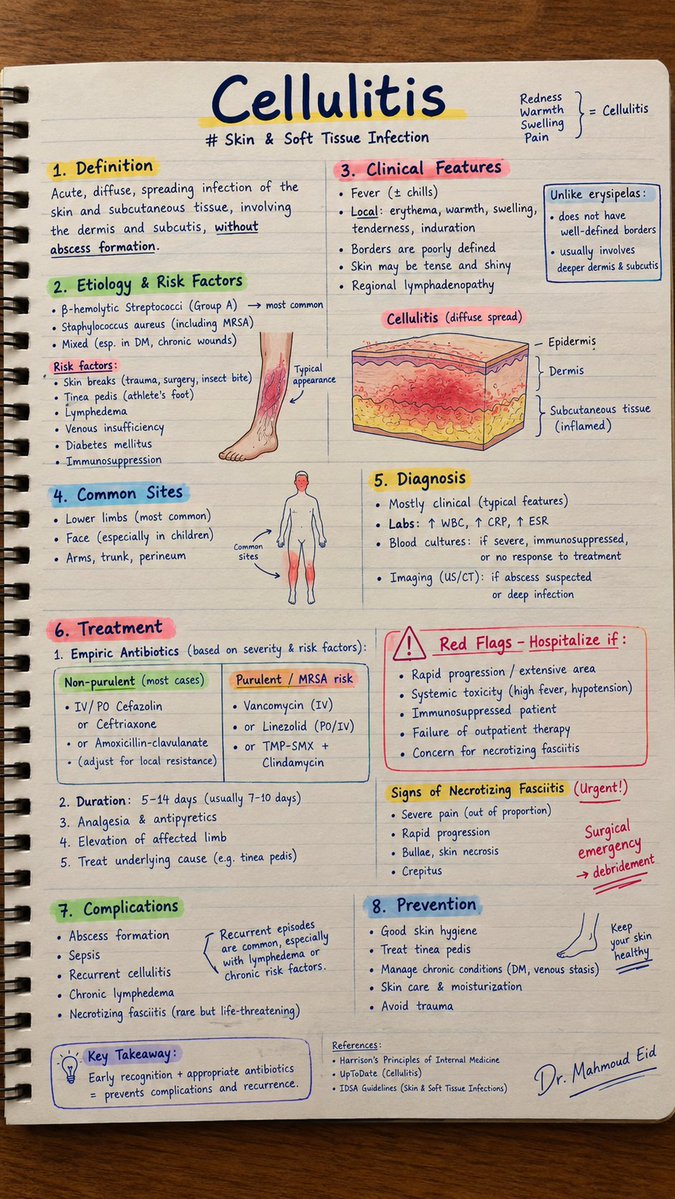 MDmahmoudeid's tweet photo. THE SURGEON'S NOTES
01—Cellulitis
 A quick clinical revision https://t.co/5mSf4Cd8Ld