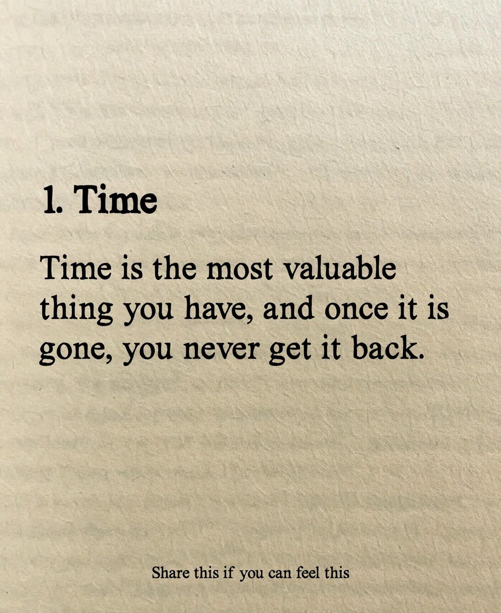 WisdomStoics's tweet photo. 7 Things people learn too late in life.

1. Time https://t.co/4jl1EICbLC