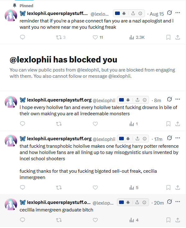 kurinjipage's tweet photo. You've seen that previous post about Malfoid, but this one has even more unhinged examples. 

One BlueSky user goes on a whole crash-out over Malfoid, and then Cecilia Immergreen from Hololive makes a reference to the art trend, making them spiral even harder. https://t.co/vsgQWtVXP3