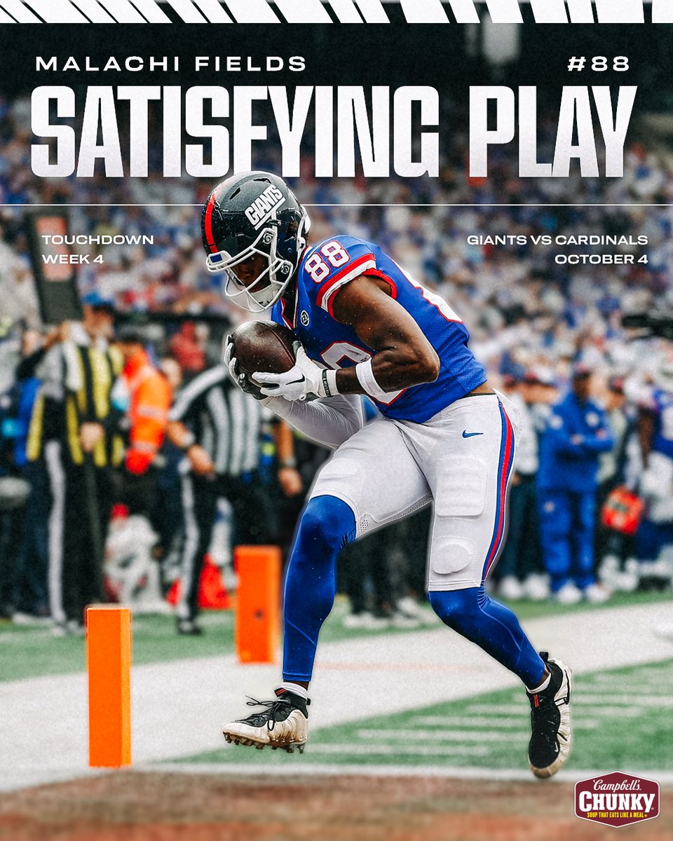Giants's tweet photo. Malachi Fields got his first NFL TD 🙌 https://t.co/RwgEKBzOfU