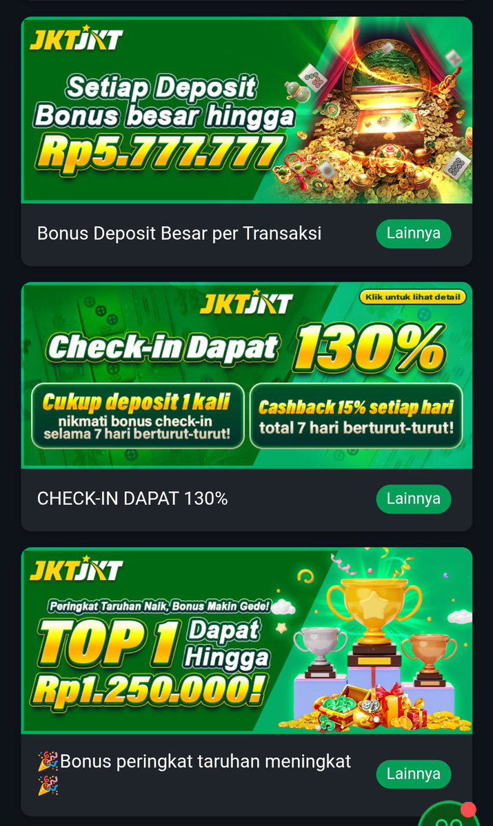 Mama_Vitta's tweet photo. Mainkan game nya
Banyak permainan menarik dan Banyak event bonus nya
Depositt isi ulang bonus 20% persen
Setiap Penarikan uang witdraww bonus 1% Persen

👉: https://t.co/NSQwDHIDMr

. 
. https://t.co/CbRxBeDy6r