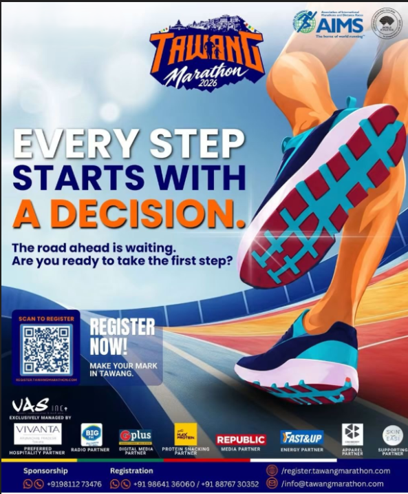 juni395819's tweet photo. Ready to challenge yourself at high altitude? Tawang awaits! Run through breathtaking landscapes and test your limits across 42K, 21K, 10K or 5K. ๐โโ๏ธ๐โโ๏ธ
๐
24 October 2026
Register now!
#TawangMarathon #RunTawang #ArunachalPradesh #HighAltitudeRun #RunForAdventure
@MyGovArunachal https://t.co/j36USqHz5g