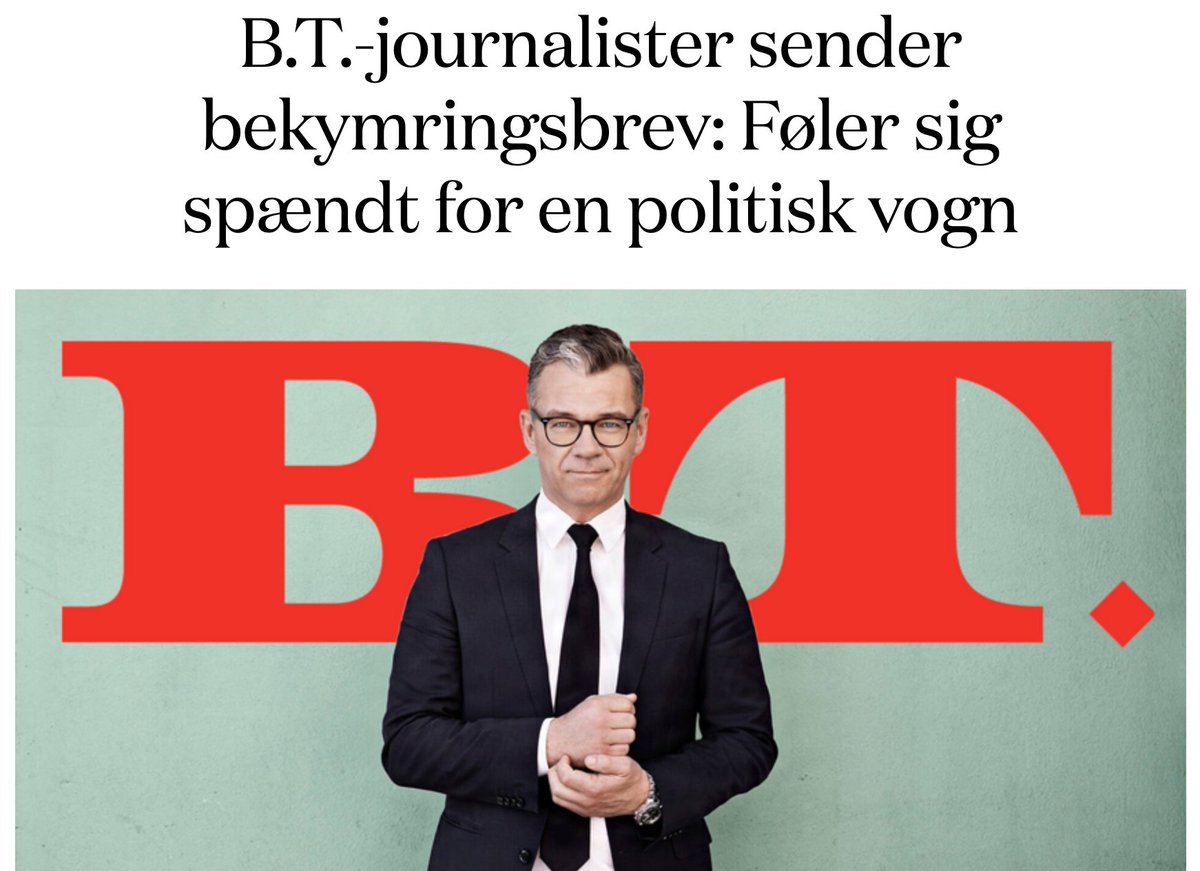 MagnusBarsoe's tweet photo. Anders Krabs logrende skødehund reagerer selvfølgelig ved at skælde ud på journalisterne. Hold da op en svag chef 😀🙃

BT er ikke engang Danmarks svar på Fox News længere. For Fox leverer faktisk journalistik. BT er blevet en presseafdeling for DF, Selsingerne og venner. https://t.co/97x5PjsHFX