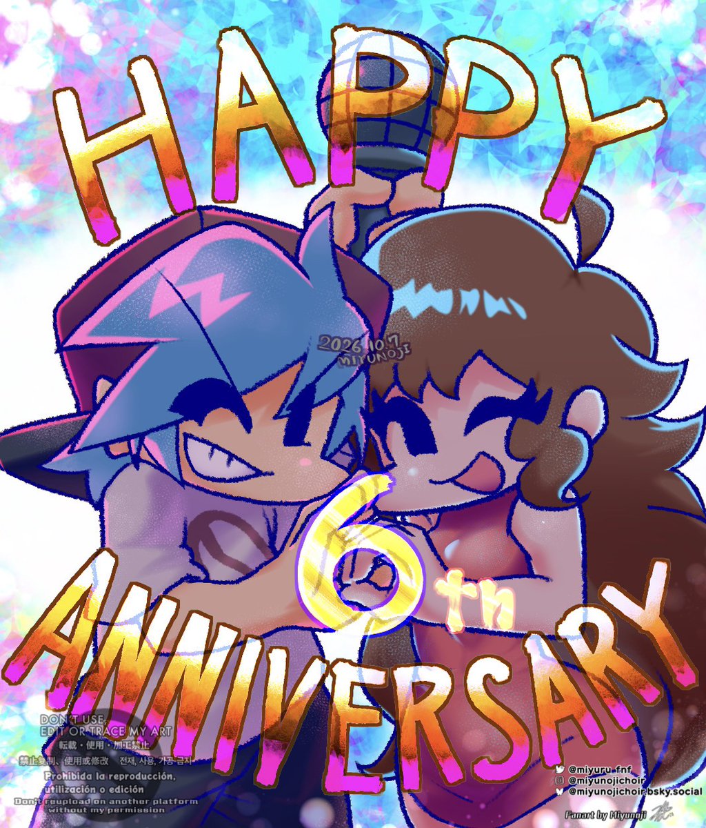 miyuru_fnf's tweet photo. 🎉🎤HAPPY ANNIVERSARY 6YEAR FNF🎤🎉 https://t.co/kF1nimYmD0