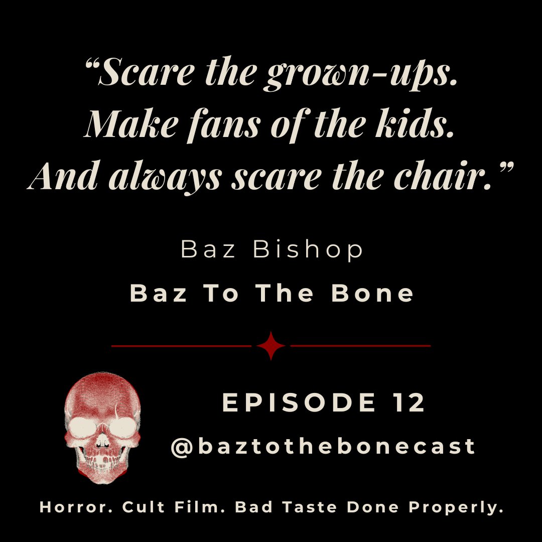 baztothebonepod's tweet photo. Ten years as a monster at Netherworld taught me three rules. Scare the grown-ups. Make fans of the kids. And always scare the chair. Episode 12 is out now. Link in bio. #HorrorPodcast https://t.co/phfKvrzmX3