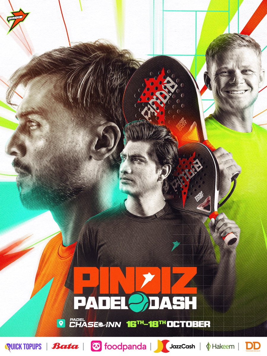 thepindiz's tweet photo. Pindi, it’s time to hit the court. 🎾🔥

Introducing Pindiz Padel Dash, happening at Padel Chase Inn from 16–18 October.

More details, registrations and info coming soon.

#MadeOfPindi #WeThePindiz https://t.co/3dMgccdjGU