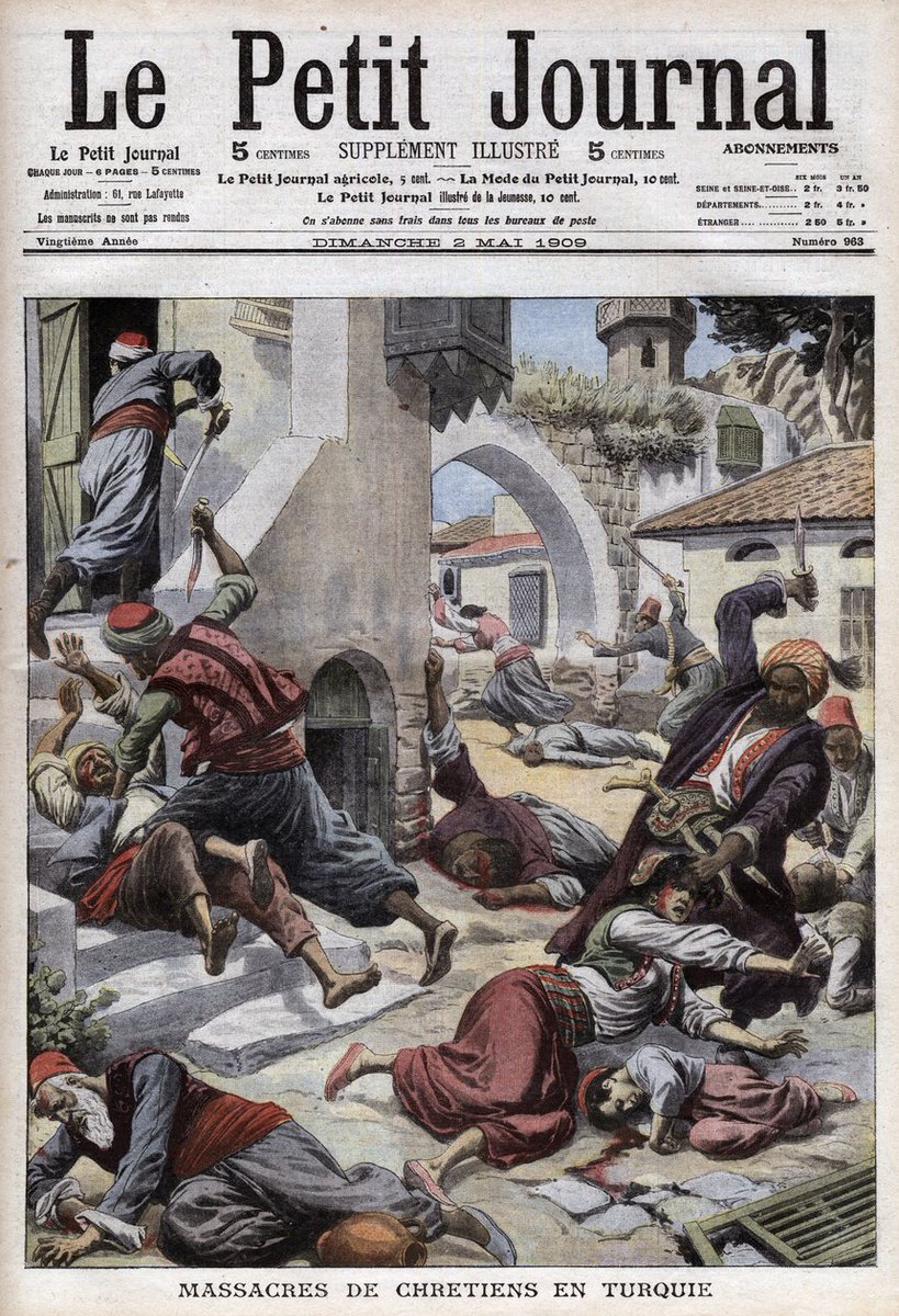 HomerPavlos's tweet photo. On April 1909, Muslim Turks massacre 30,000 Armenians in Adana only because they were Christians. The Turks slaughtered men and kids, raped women and tortured people in their ancestral homes. It was orchestrated by the Muslim Turks & it was racially and religiously motivated in order to create their Islamic pseudo-nation 100 years ago. 

Greeks and Armenians of Asia Minor paid dearly for the fact that they endured five centuries of slavery and remained Orthodox Christians. 

The faint-hearted converted to Mohammedanism so that they could stay in Asia Minor. On the other hand, we are the descendants of those who survived 400 years of slavery and torture. Never forget that. 

- Homer Pavlos