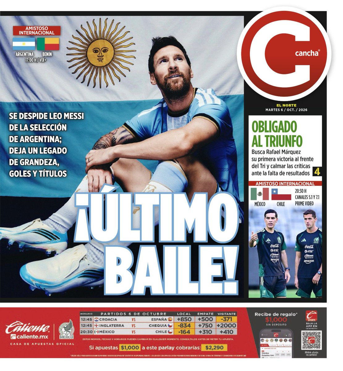 SancadillaNorte's tweet photo. La #portada 🗞️ de CANCHA @elnorte https://t.co/b5yzyLMTse