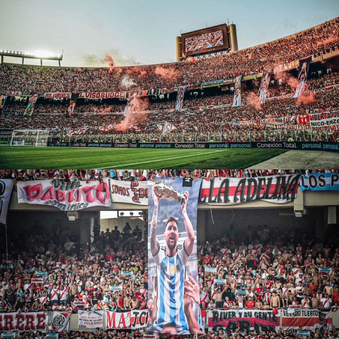 maxpugliese92's tweet photo. 🏟️ Messi en el Monumental:

⚽️🔝 El estadio en el que marcó más goles en su carrera internacional.

❌ Nunca fue derrotado con la Selección Argentina.

🐔 Hoy será su último partido en la cancha de #River. https://t.co/AAjYUhdDvf