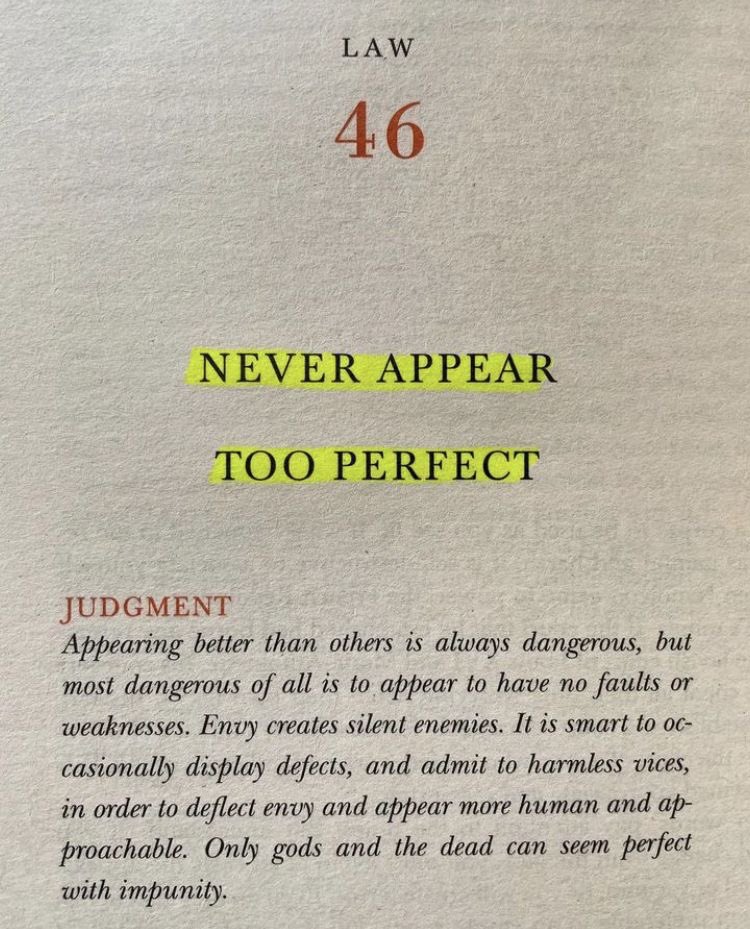 48LawsofPowerr's tweet photo. LAW 46 https://t.co/bjkcNkN2Py