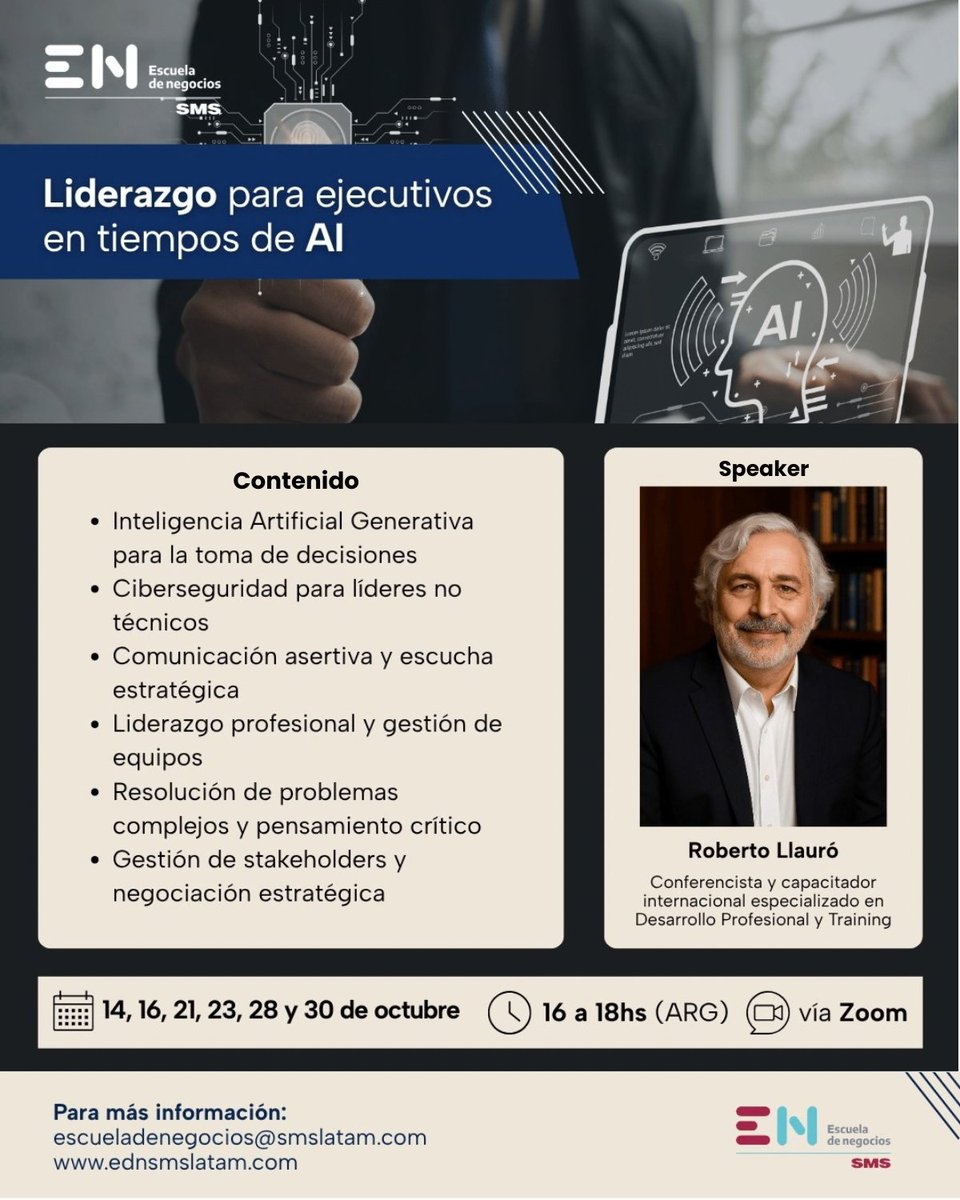 BritchamArg's tweet photo. 🤖 Liderar en tiempos de IA también implica desarrollar nuevas habilidades. https://t.co/R5VvSb9Uik