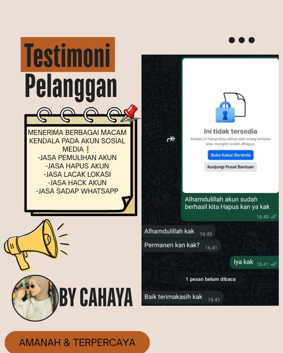 hyfioa's tweet photo. Menerima Jasa Pemulihan &amp; Perbaikan Akun Sosmed.

- Pulihkan,Balikin &amp; Hapus/Nonaktifkan Akun.

- Lacak Lokasi, Sadap Wa, Hack Akun &amp; Lainnya.

( Facebook, Instagram, TikTok, WhatsApp, Line, Twitter/X, Gmail/Email,Telegram, Game &amp; Lainnya ) #zonauang

Fast On WhatsApp Di Profil✅ https://t.co/zkC4TS32pA