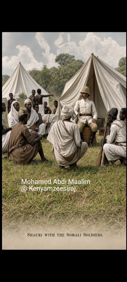 mzeesiraj's tweet photo. Image:
Brief history of #Kenya's 🇰🇪 past #Witu Sultanate of East- #Africa in 1911.
Image:
Sultan-#Majid of #Zazibar Sultanate.
(top L&R).
Image coloured with @grok.
Carl- #Peters of #German East-#Africa in discussion with his #Somali soldiers from present day #Somaliland and #Puntland, recruited from #Aden; in #Witu Sultanate's Capital, in present day #Witu town- #Lamu county.
Image coloured with @Grok:
#British flag in defeated #Witu #Sultanate's Palace compound.
(bottom L&R).
Carl-#Peters and his #Somali soldiers brutal armed pacification of #Kenya's 🇰🇪 #Galla, #Masai, #Kikuyu, and #Elgeyo (#Keiyo) tribes in the interior: paved the way for #Britain's (#UK 's🇬🇧 ) easy armed pacification of #Kenya 's 🇰🇪 #Giriama, #Masai , #Kikuyu and #Nandi tribes, to achieve her East-#Africa Protectorates and Colonies 1890s-1960s.
#Witu Sultanate was home for free and runaway #Kenyan slaves, from present day #Jubaland- #Somalia 🇸🇴 and #Zanzibar.
#Kenyans achieved their forceful armed Independence struggle from #Britain (#UK 🇬🇧 ), in her Mount-
#Kenya region on December 12 1963.
#Kenya's 🇰🇪 future economic freedom in present #Dangote East-#African Refinery, in her #Lamu county and Archipelago; should not be sabotaged, within or without her Internationally recognised borders on Land and sea.
@WilliamsRuto, @MusaliaMudavadi,
@GovernorTimamy, @DangoteAfricaa, @HusseinMohamedg, @Kenyans .