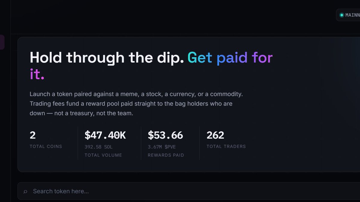pvelaunchpad's tweet photo. Over $50 from trading fees distributed to holders in losses, holding your convictions becomes easier when you're paid to do it https://t.co/ATD2EcA3fC