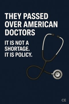 ChiefEngineerCE's tweet photo. Medical Tuesday.

The irony is thick.

American college graduates with strong grades, high MCAT scores, and hundreds of thousands in debt are increasingly shut out of medical school or residency.

At the same time, states are opening their doors to visa holders and foreign-trained physicians from systems where a 33% or even lower score can be a passing grade in medical school, and where FMGE (India’s foreign medical graduate exam) pass rates often hover around 25-27%.

Did you know that?  

Qualified Americans get told “not enough residency slots.”

Foreign-trained doctors get provisional and fast-track licenses in 18+ states that bypass or shorten full U.S. residency requirements.

This is not filling a genuine shortage with the “best and brightest" when our best and brightest is forced to deliver DoorDash and denied entrance into medical school. 

It is replacing American talent with lower-barrier, often less rigorously trained labor that is more compliant and cheaper for the system. The system-  purposely made as expensive, lengthy and prohibitive as possible. 

Future American doctors cannot get the training they paid for and sacrificed for, while the pipeline for questionable foreign credentials keeps widening.

Citations (APA)
Federation of State Medical Boards. (2026). States with enacted and proposed additional IMG licensure pathways.

National Resident Matching Program. (2026). Results and data: 2026 main residency match.

National Board of Examinations. (2026). FMGE January 2026 results and pass percentage.

Organisation for Economic Co-operation and Development. (2025). Health at a glance 2025. OECD Publishing.

Salsberg, E., et al. (2008). US residency training before and after the 1997 Balanced Budget Act. JAMA, 300(10), 1173–1180.
https://t.co/zFIcNhjh17