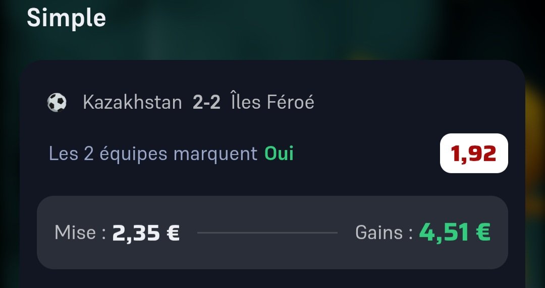 MicroBet2026's tweet photo. 🚨 MICROBET — PRONO N°18 🚨
✅ PARI VALIDÉ ! 💚🔥
🇰🇿 Kazakhstan — Îles Féroé 🇫🇴
🎯 BTTS — OUI
💰 Cote : 1.92
📊 Mise : 2,5 %
Une belle cote qui passe et une nouvelle victoire pour la série ! 📈🔥
👏 Bravo à tous ceux qui ont suivi !
🎯 On continue, pari après pari. https://t.co/c3YisgZ2fY