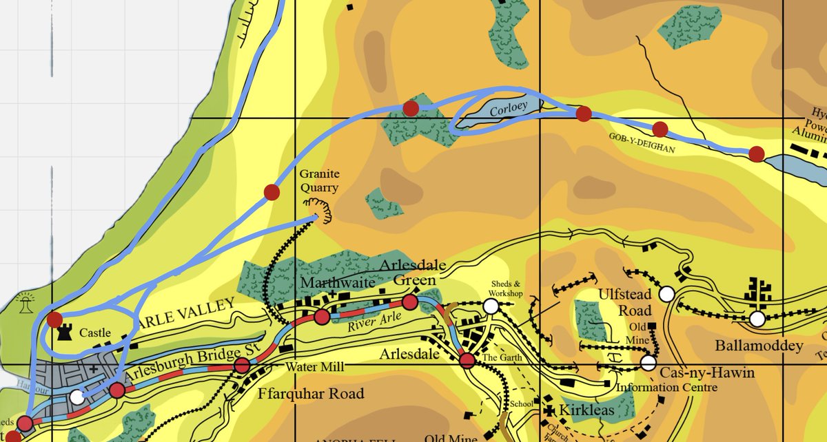 ryanlcy1404's tweet photo. @reddestroyer05 “Sodor tramways” was built after the peel godred branch, it goes from arlesburgh harbour to callan castle. To compete with the mid sodor &amp; roads (bad idea) and closed in 1951. When the little western was restored to mainline standards the tramway follow suit. https://t.co/2a39mTKs1T
