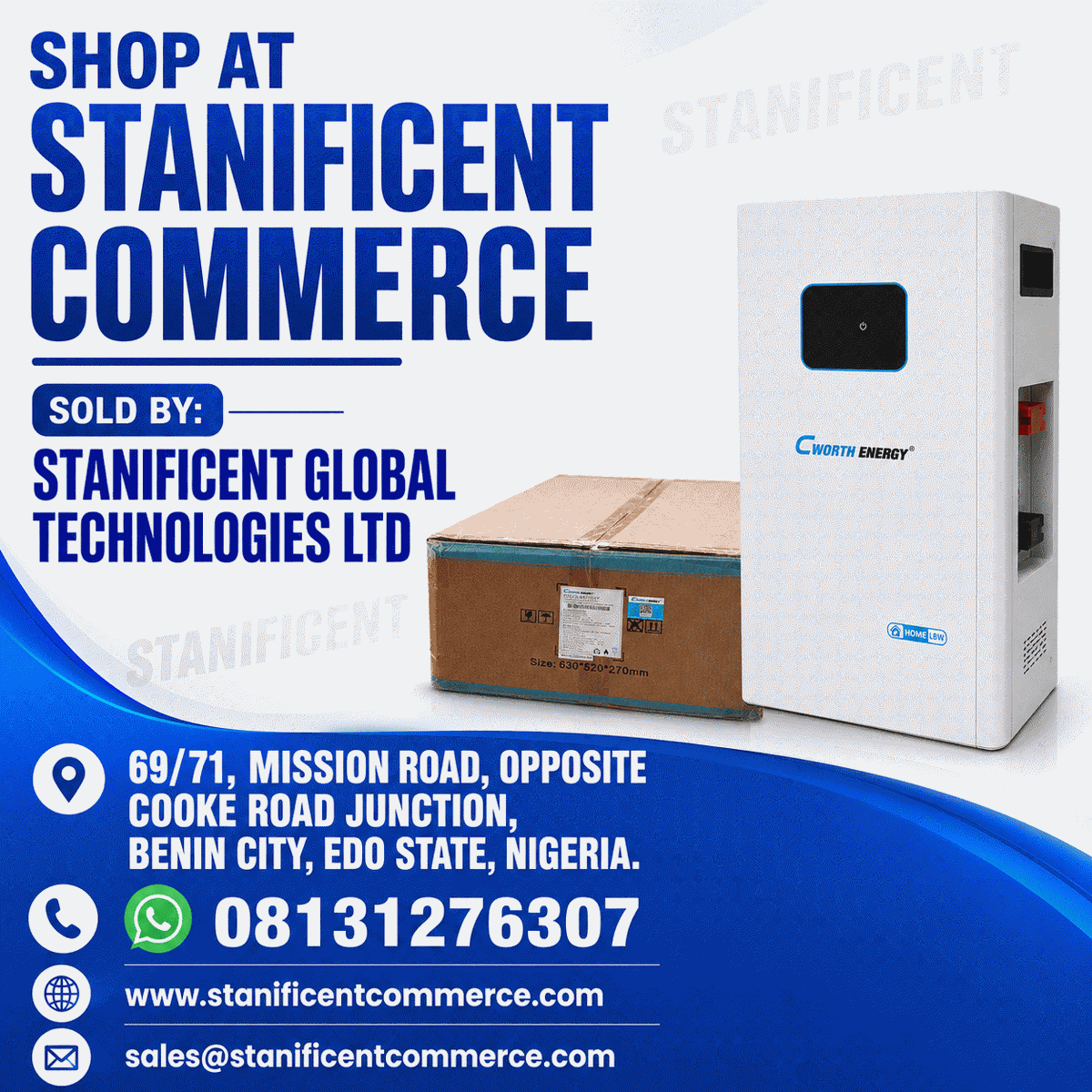 stanificenttech's tweet photo. Supplied by Stanificent Global Technologies Ltd, the Cworth Energy 51.2V/100AH/5KWh Lithium Battery (CE-LBW-48100C) is a lithium solar battery designed for energy storage 

Contact Stanificent Global Technologies Ltd
Call Us: 09064153746
Website: https://t.co/KWwNgShURA https://t.co/DrTtUcXBkX