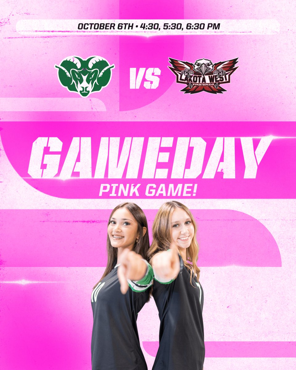 RAMSSPORTS's tweet photo. PINK GAME!

@BADINVOLLEYBALL vs Lakota West

⏰ 4:30, 5:30, 6:30pm
🍪Bake Sale!
📺 BNN Stream

Gameday Guide
https://t.co/bNmdiF7Sm1

#HarkYe 🐏 https://t.co/JFmVhujQZY