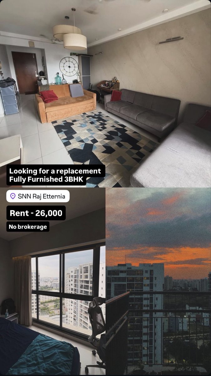 winayak99's tweet photo. near HSR Layout, Haralur
SNN Raj Etternia, Bengaluru
Flat available for male. Rent. 
Fully setup, fully furnished. No brokerage. No deductions. 
Twitter do your work
Rent - 26,000 per month. 
DM for more photos/details https://t.co/LPTMr73IjV