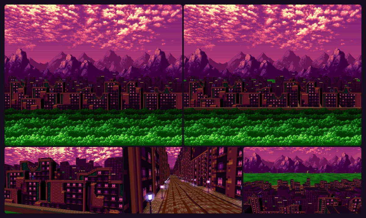 RaYRoD_TV's tweet photo. Sonic the Hedgehog in 3D: Spring Yard Zone.

This is the real Sonic 1, running from the original Genesis game file you provide yourself. My system builds the 3D world around it live, the game's own bumpers & rings included. You can play it exactly like the original, or walk off the path & explore the city & the valley around it.

Top left is Lapper's repaint of Spring Yard's background. Top right is my faithful 3D recreation of it from the same spot, and the bottom three are the same place from other angles. All painted in real time, nothing edited after.

No Sega code or assets are included. Video coming once every zone is polished.

#Flat2VR #SonicTheHedgehog #MVRH