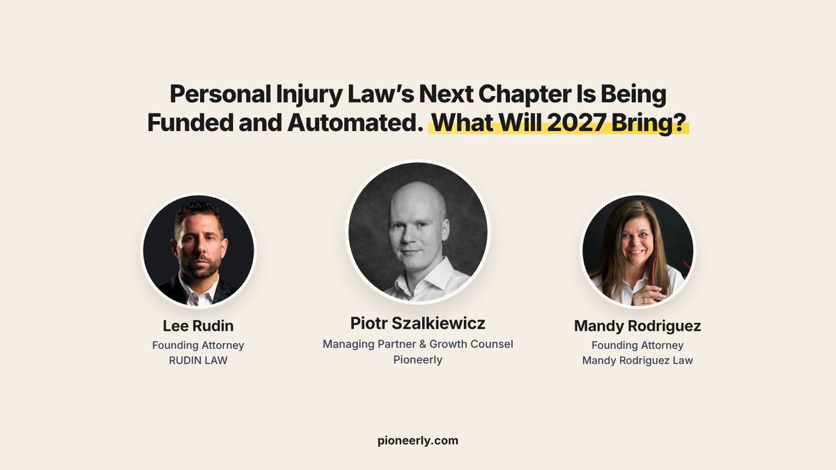 PioneerlyUS's tweet photo. Will private equity and AI build better personal injury firms?

Pioneerly's Piotr Szalkiewicz explores growth, efficiency, and client care with perspectives from attorneys Lee Rudin and Mandy Rodriguez.

Read it here: https://t.co/wtEXnQ1iRh https://t.co/IMfcvGpgB8