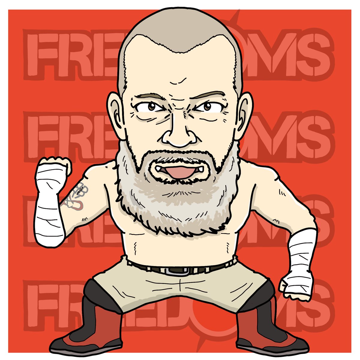 ishikantoku's tweet photo. プロレスリングFREEDOMS イラスト No.65  ニール・ダイヤモンドカッター
#pw_freedoms　#フリーダムズ　#似顔絵
#ニール・ダイヤモンドカッター 
#NeilDiamondCutter  #NHB
@FearlessNeil https://t.co/VeVsdUNOu9