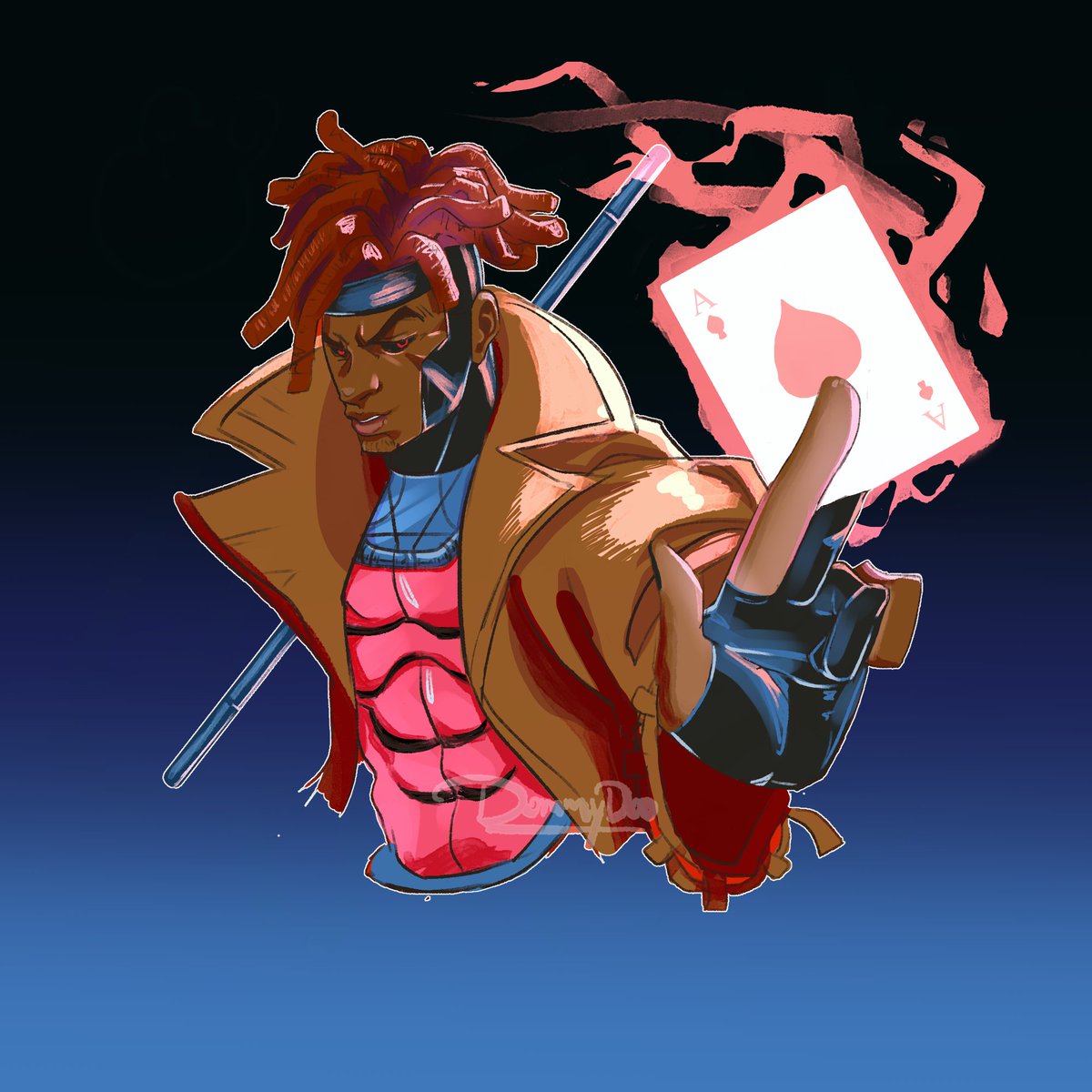 ThatDomTho's tweet photo. More #blacktober 
Had to try a quick Gambit https://t.co/W27VAUccIw