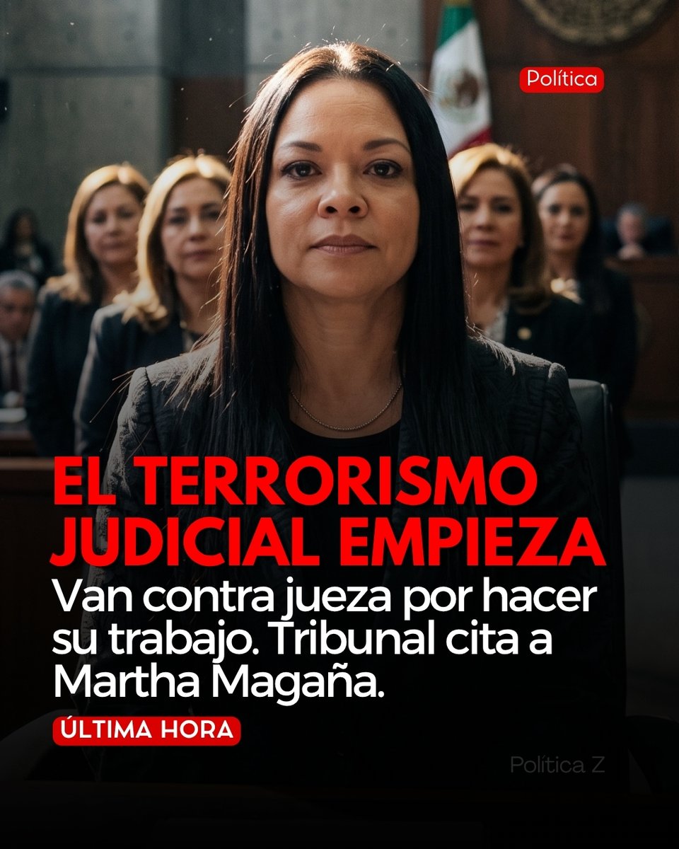 politicazmx's tweet photo. #ÚLTIMAHORA | 🚨 ¿SANCIONES POR DICTAR SUSPENSIONES? CASTIGAN A QUIEN CUMPLE.

Lo que el gremio jurídico advirtió durante años hoy se materializa frente a nuestros ojos. El recién creado Tribunal de Disciplina Judicial no nació para limpiar los juzgados ni agilizar la justicia; nació como un brazo ejecutor para castigar la disidencia. 

La jueza federal en retiro, Martha Magaña, ha sido citada a comparecer este jueves 8 de octubre, y su "crimen" no fue la corrupción, sino tener la valentía de hacer su trabajo y conceder suspensiones legales contra la reforma judicial en 2024.

Es profundamente indignante ver cómo el aparato del Estado se utiliza de manera retroactiva para cobrarse venganzas políticas. Cuando una jueza utiliza los mecanismos constitucionales que la ley le otorga (como el juicio de amparo) para frenar un acto de autoridad, está ejerciendo el pilar más básico de la división de poderes. Citarla hoy ante un tribunal disciplinario por resoluciones que en su momento fueron estrictamente jurídicas, es un mensaje de terror para cualquier juzgador que aún intente defender la Constitución.

La JUFED y decenas de magistradas ya encendieron las alarmas, y con justa razón. Si el Estado logra sancionar a una jueza por el simple hecho de que sus sentencias incomodaron al oficialismo, el Estado de Derecho en México queda oficialmente desmantelado. Ya no importará lo que diga la ley, sino lo que dictamine el tribunal político de turno. 

¿Quién se atreverá a fallar contra el gobierno cuando la consecuencia es la persecución institucional?