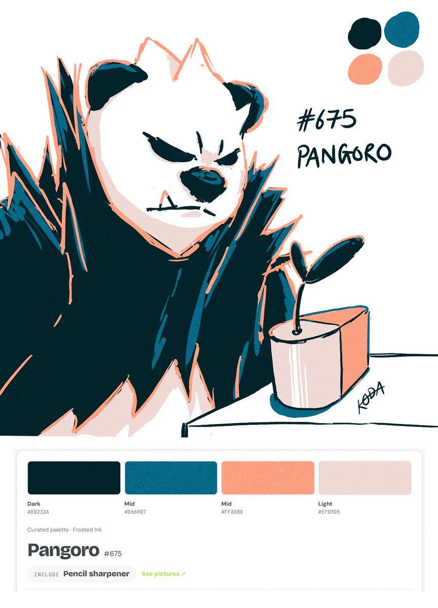 kodaolio's tweet photo. Day 5/????
Pangoro w/ Pencil Sharpener

#Pokémon #Pangoro #Pokemonartㅤ https://t.co/2wsldrC7s3