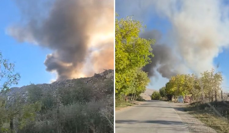 Macedonianvis's tweet photo. 🚨 Жителите на Пчиња и Студена Бара денес ја блокираа депонијата „Краста“ во Куманово поради пожарот и густата чад што, според нив, траат со месеци.

Бараат итна реакција и решение. 🗑️🔥

#Македонија #Куманово #Kratza https://t.co/76ugWHLy5h