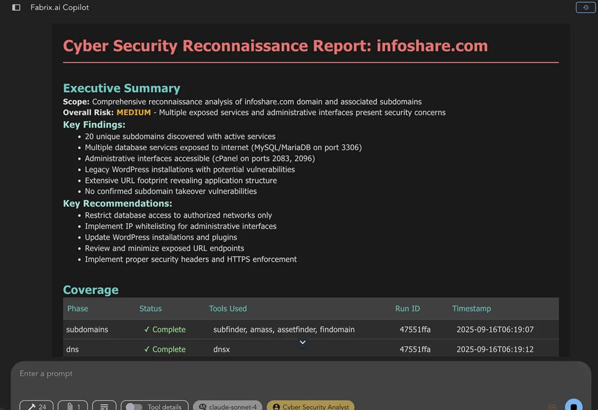 TheFabrixAI's tweet photo. October is #CybersecurityAwareness Month, a reminder that effective #vulnerabilitymanagement starts with understanding exposure.

👉 Which vulnerabilities affect your assets?
👉 Can attackers reach them?
👉 What business services and sensitive data are at risk?
👉 Who owns the fix?

Severity scores help, but they need context. An actively exploited vulnerability in production may need attention before a higher-scoring issue on an isolated system.

Fabrix SecOps Agents bring together #CVE risk, threat intelligence, identity risk, and patch prioritization to help teams focus on exposure and business impact.

Explore the #SecOps agents: https://t.co/NevXbXmbyN

What drives your team's patching priorities: severity, exposure, or business impact? Share your thoughts in the comments below!