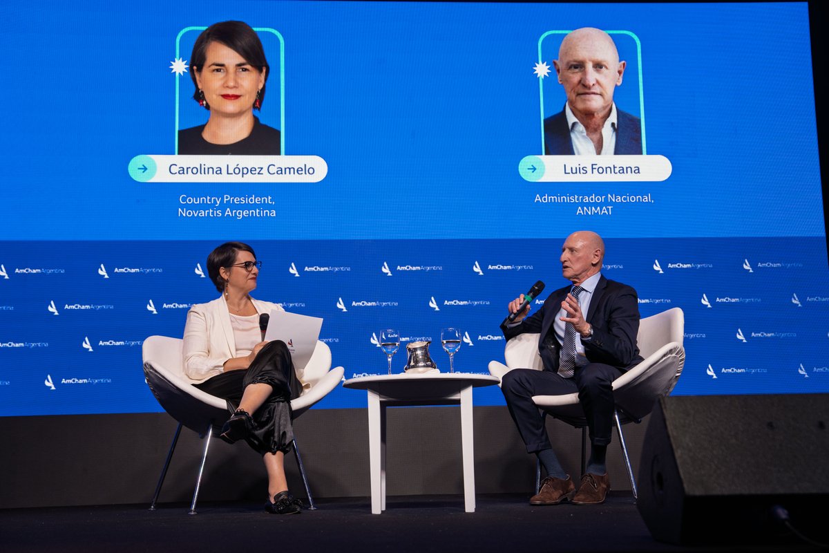 AmChamArgentina's tweet photo. Último panel del #AmChamHealthForum junto a @FontanaLuisE, Administrador Nacional de la ANMAT y Carolina López Camelo de @Novartis. 🧬 https://t.co/dSq5uTtSwv