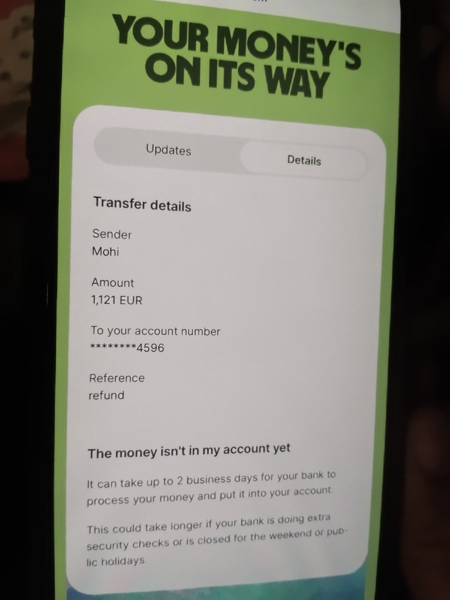 Dishu1653598's tweet photo. Hello
@Wise ,
My account was disabled on 29th of September 2026 and it had funds of €1121 which i refunded in my bank account but the balance isn't reflected in my account balance yet, your support ticket asked me to wait for 2-3 buisness days but it's more than a week. https://t.co/AMpNoWQLLG