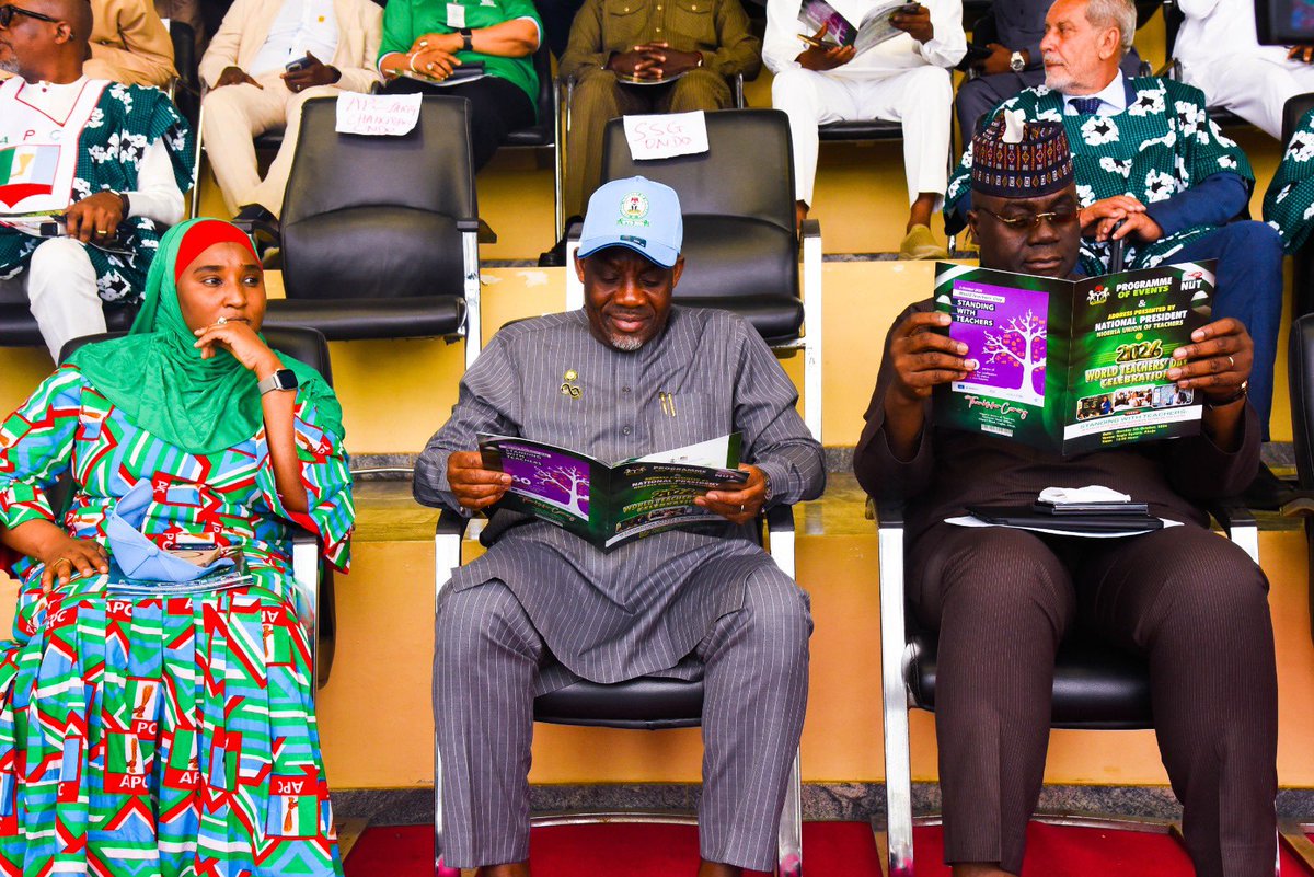 NigEducation's tweet photo. PRESS RELEASE

5/10/26

FG DEEPENS TEACHER REFORMS, NUT PLEDGES STRONGER PARTNERSHIP FOR PROFESSIONAL TRANSFORMATION

The Federal Government has reaffirmed its commitment to transforming Nigeria’s teaching profession through improved teacher welfare, continuous professional development, better working conditions, digital capacity-building and stronger recognition of excellence in teaching.

The Minister of Education, Dr. Maruf Tunji Alausa, stated this in Abuja at the 2026 World Teachers’ Day Commemoration and President’s Teachers’ and Schools’ Excellence Awards ceremony, held under the theme, “Protecting and Advancing the Status of the Teaching Profession in a Rapidly Changing World.”

Alausa described teachers as central to Nigeria’s human capital development and said the Federal Government, under President Bola Ahmed Tinubu’s Renewed Hope Agenda, would strengthen teacher preparation, digital competencies, professional development and working conditions.

The Minister of State for Education, Prof. Suwaiba Sa’id Ahmad, called for sustained investment in digital literacy, innovative pedagogy, teacher welfare and professional recognition.

The NUT, through Deputy National President Elder Comrade Kizito Kalu, pledged continued partnership with government and stakeholders, while calling for improved welfare, teaching resources, digital skills, recruitment and retention.

A major highlight was the digitalised PTSEA selection process, designed to strengthen transparency, accountability and public confidence. Awards recognised outstanding teachers, administrators, schools and contributions to education.

https://t.co/WFrtWSyCg1

Boriowo Folasade
Director, Press and Public Relations