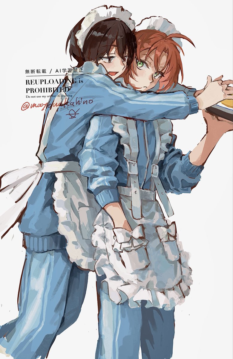 mayonakahino's tweet photo. 今までに描いたメイドまとめておきます　※女装あり https://t.co/0wacNNbp74