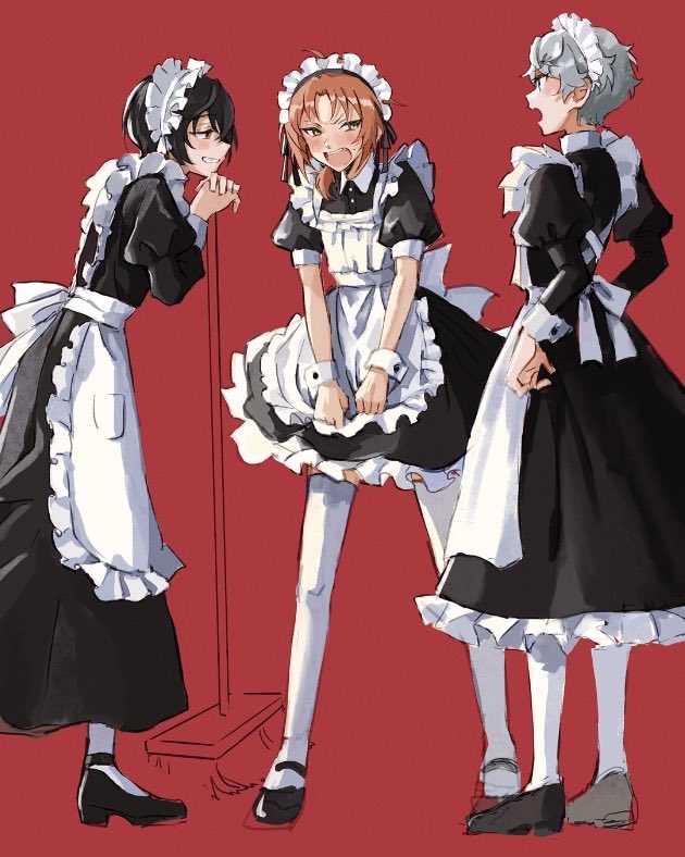 mayonakahino's tweet photo. 今までに描いたメイドまとめておきます　※女装あり https://t.co/0wacNNbp74