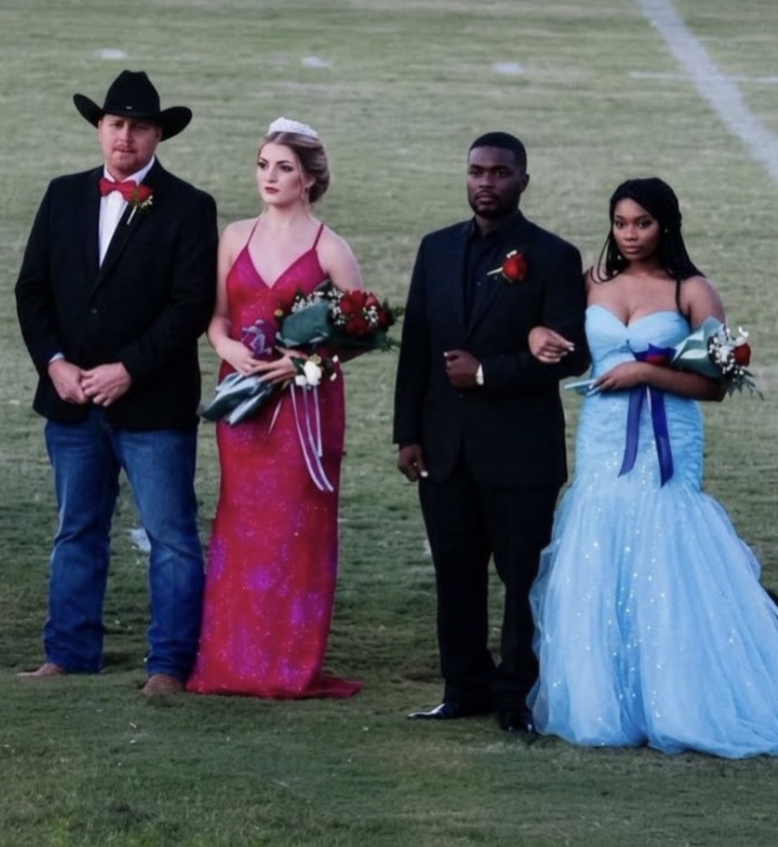 DavidJHarrisJr's tweet photo. 🚨HEART OF GOLD: High school homecoming queen hands over her crown to a grieving classmate who lost her mother to cancer earlier that same morning!

At Forrest County Agricultural High School in Mississippi, senior Nyla Covington achieved what many high school girls dream of when her classmates voted her 2021 Homecoming Queen.

As the crown was placed on her head, Nyla’s heart was with her friend and fellow court nominee, Brittany Walters.
Just hours earlier that morning, Brittany’s mother, A.J., passed away after a brave battle with cancer—having spent her final moments making Brittany promise she would still walk out onto the field that night.

Without a second thought, Nyla turned to Brittany on the field, took off her crown, and placed it directly onto her friend's head, telling her, "You're your mom's queen."

While Brittany initially hesitated, Nyla insisted, embracing her in front of a tearful, cheering stadium of students and parents.
Her selfless gesture turned a moment of personal triumph into an unforgettable display of love, empathy, and true sisterhood!👑❤️🇺🇸