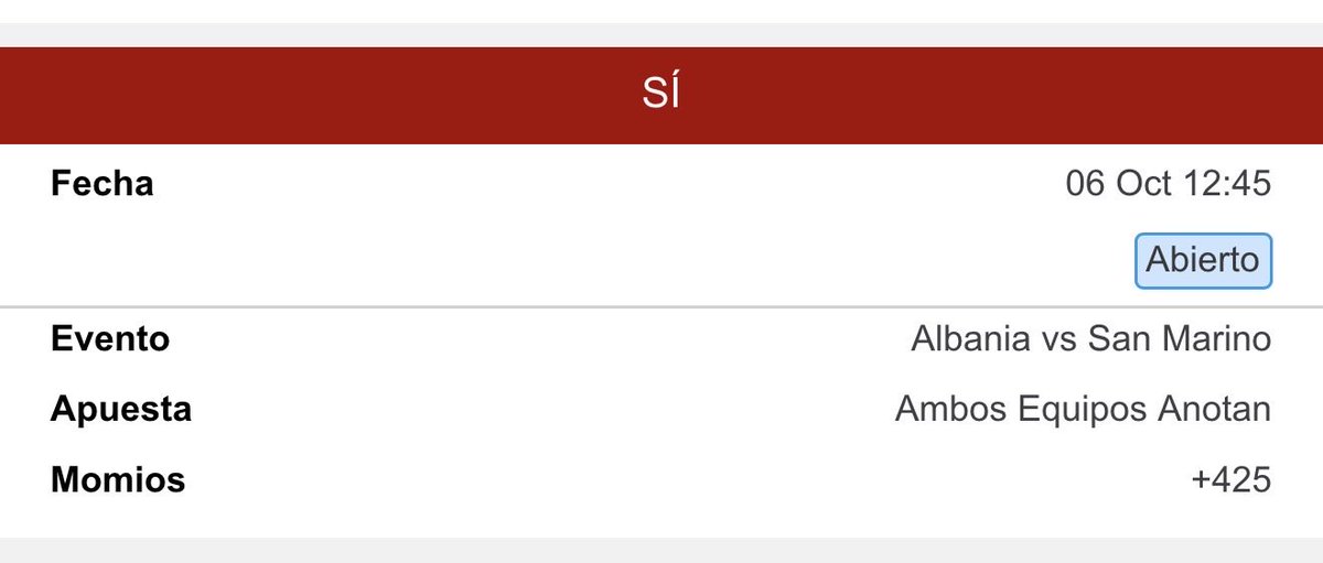 PatitoFeo_88's tweet photo. Hoy se me dio la gana meter apuestas que son “imposibles” de ganar. 

San Marino anota primer gol. 🍀 

Hoy es el día del San Marino. 🤓 https://t.co/GuxZxj8Sh6